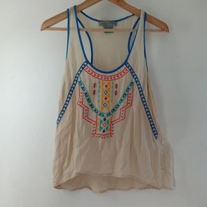 Flying Tomato S Cream Embroidered Top